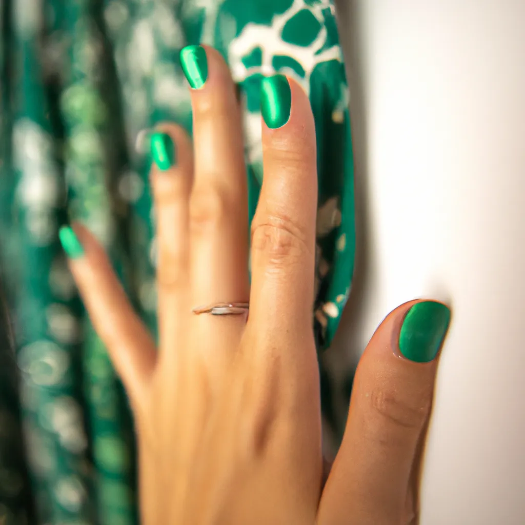 Jakie paznokcie do zielonej sukienki?